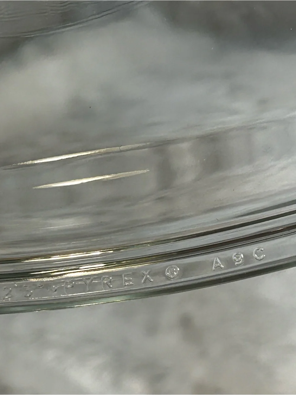 Vintage PYREX A 9 C Clear Glass Square Replacement Lid Lg Knob 7 7/8